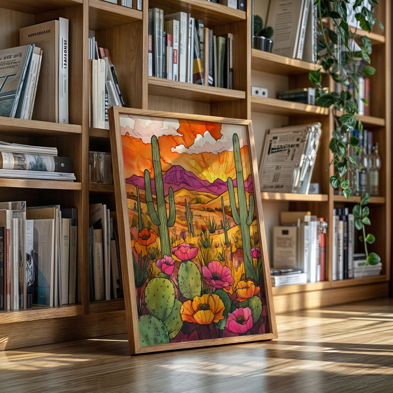 Sunset Over Desert Blooms