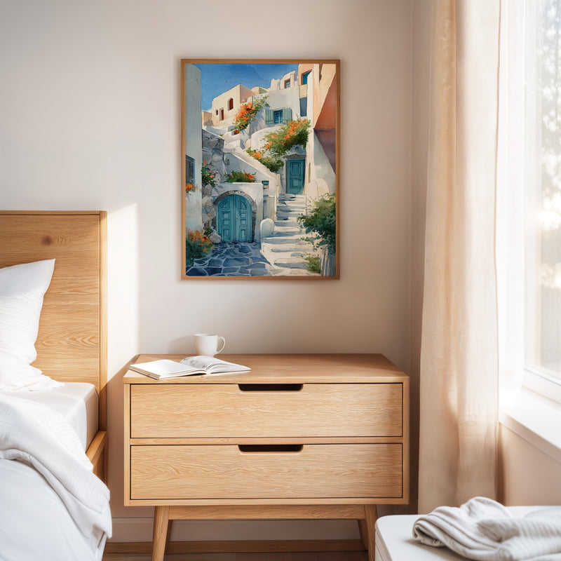 Steps Through Sunlit Bougainvillea