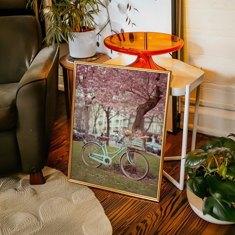 Bicycle Beneath Blossoming Canopy