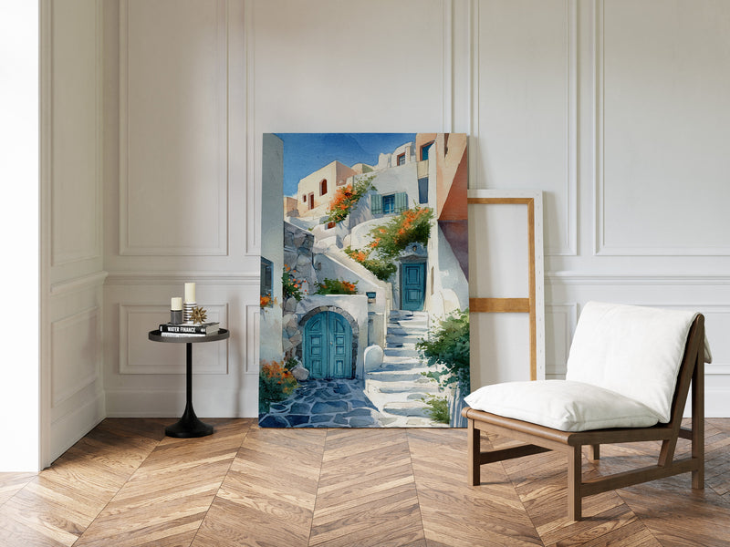 Steps Through Sunlit Bougainvillea