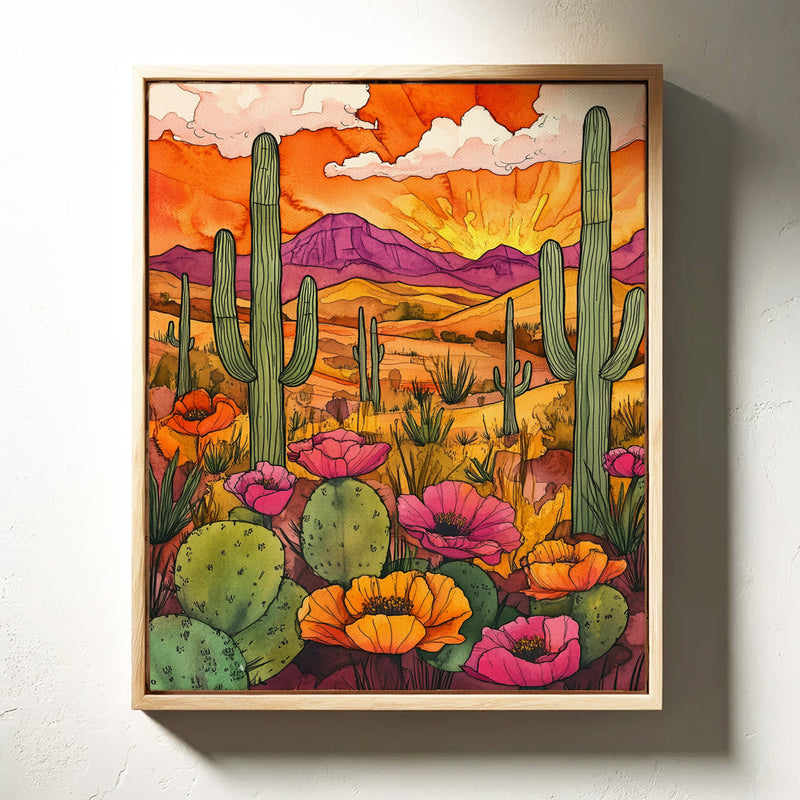 Sunset Over Desert Blooms
