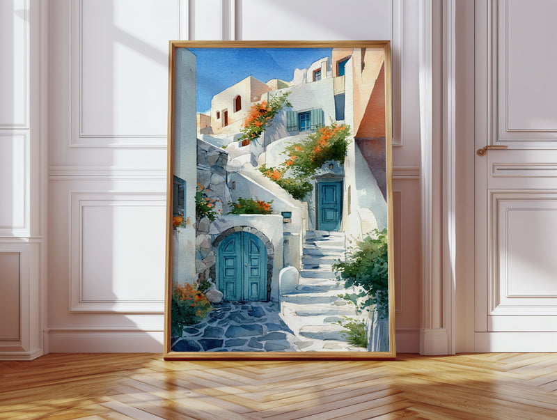 Steps Through Sunlit Bougainvillea