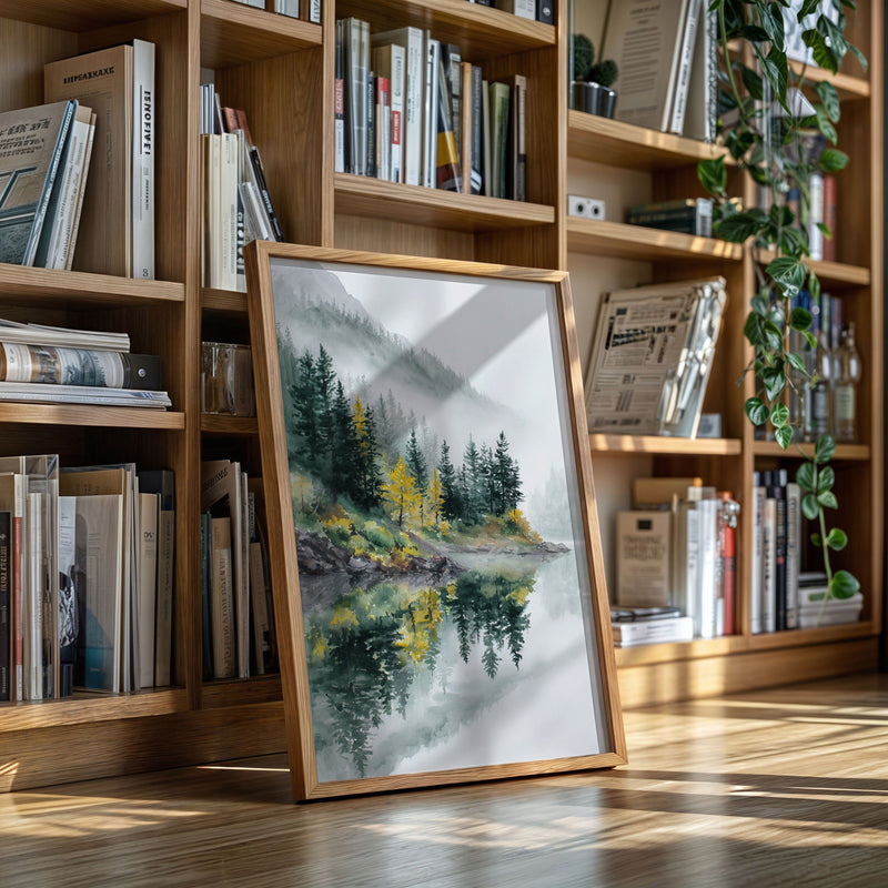 Autumn's Embrace on Still Waters