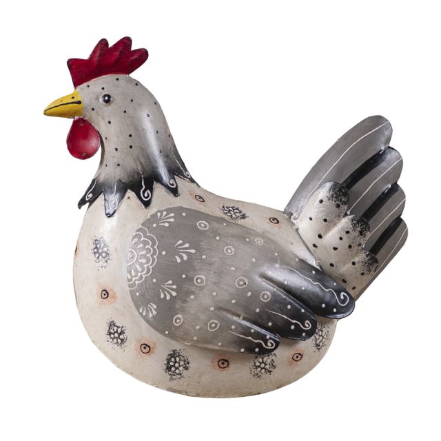 Hand Painted Iron Hen