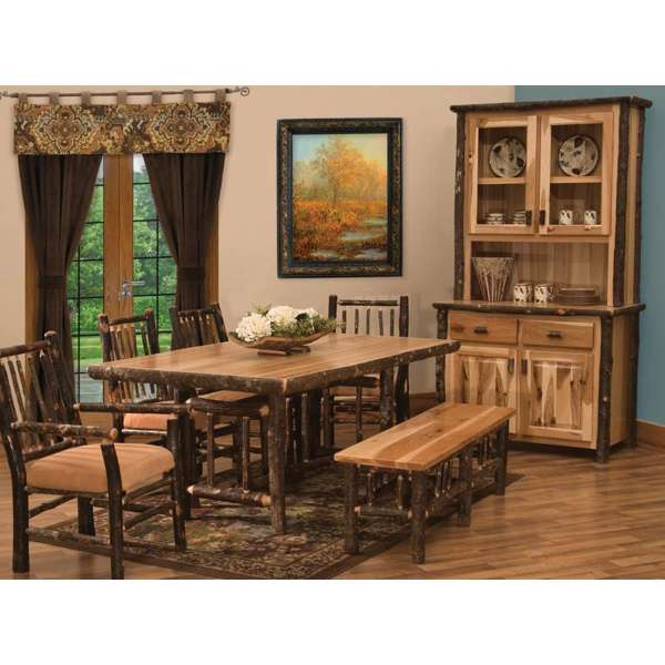 Hickory Log Dining Table