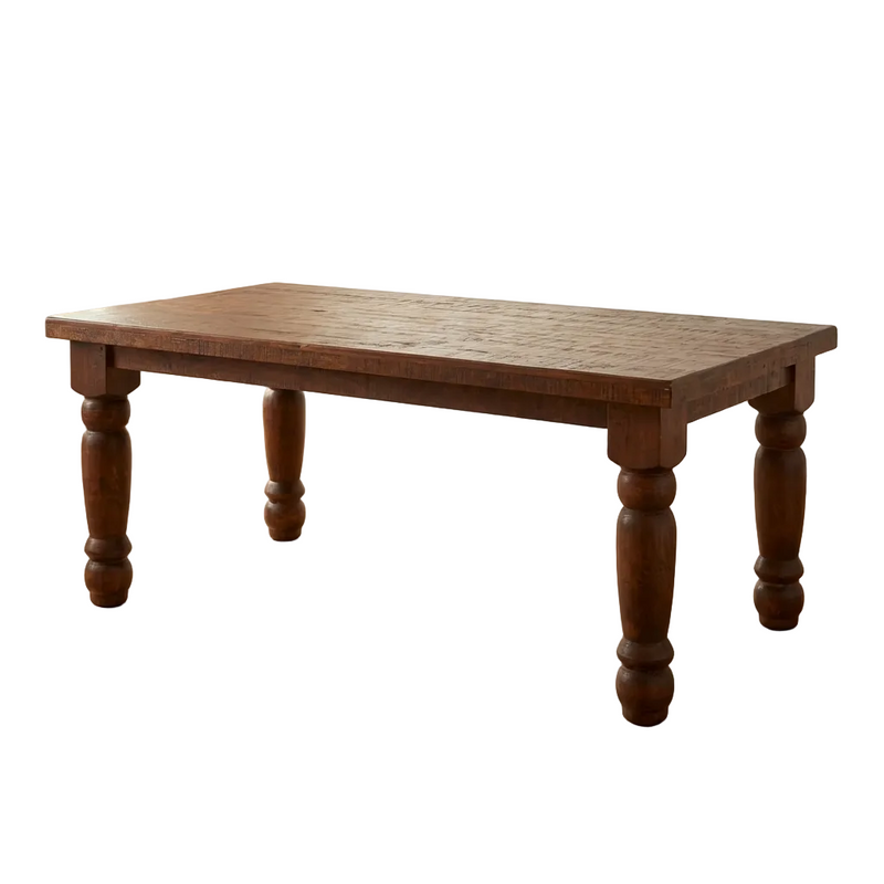 Oasis 6' Dining Table set with 6 Gran Hacienda Chairs in Chestnut finish