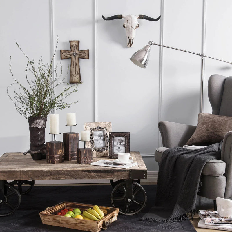 TOOLED COWBOY BOOT VASE