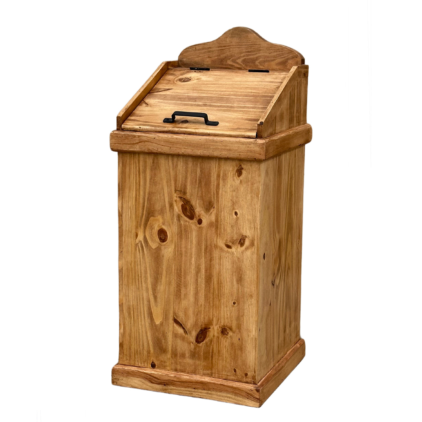 Rustic Wooden Trash Can | Handcrafted in Mexico with Lid – Rustics for Less