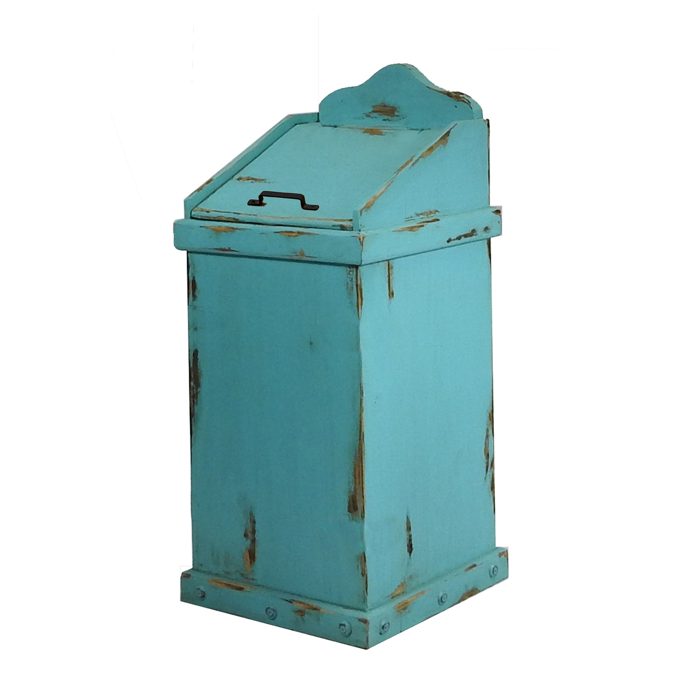 Rustic Wooden Trash Can | Handcrafted in Mexico with Lid – Rustics for Less
