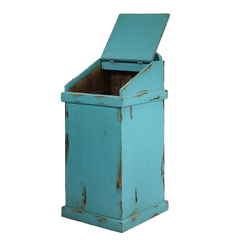 Rustic Wooden Trash Can | Handcrafted in Mexico with Lid – Rustics for Less