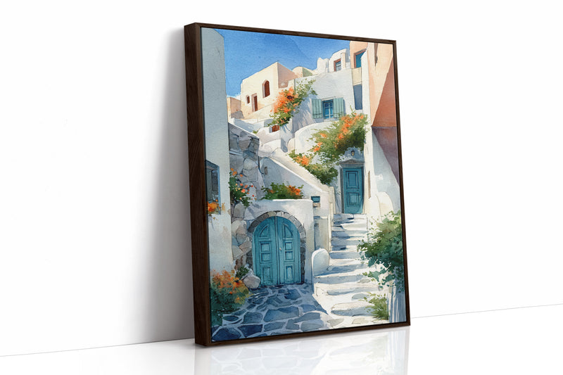 Steps Through Sunlit Bougainvillea