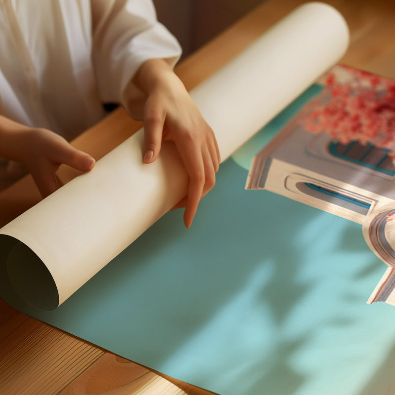 Ashore Beneath Blooming Skies