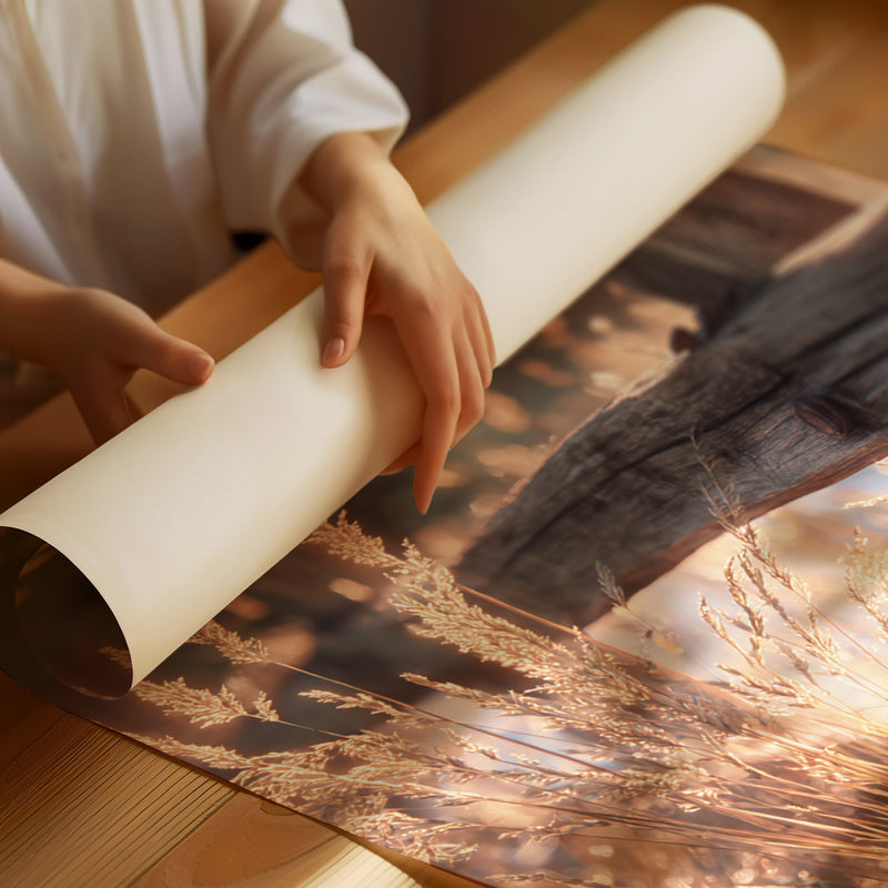Golden Light on Weathered Wood