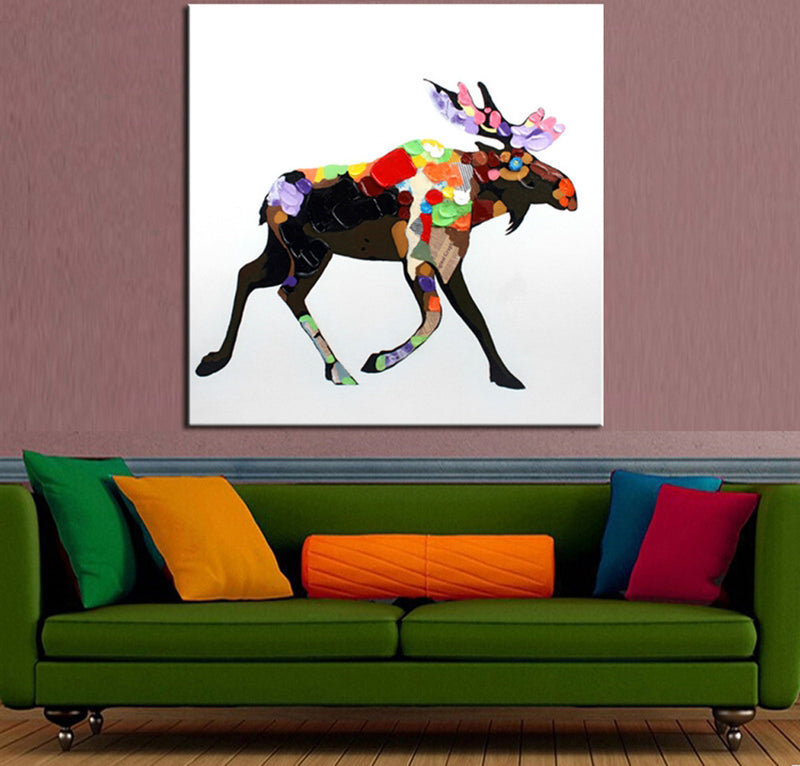 Moose Abstract Oil Painting