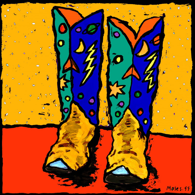 BOOTS ON A YELLOW