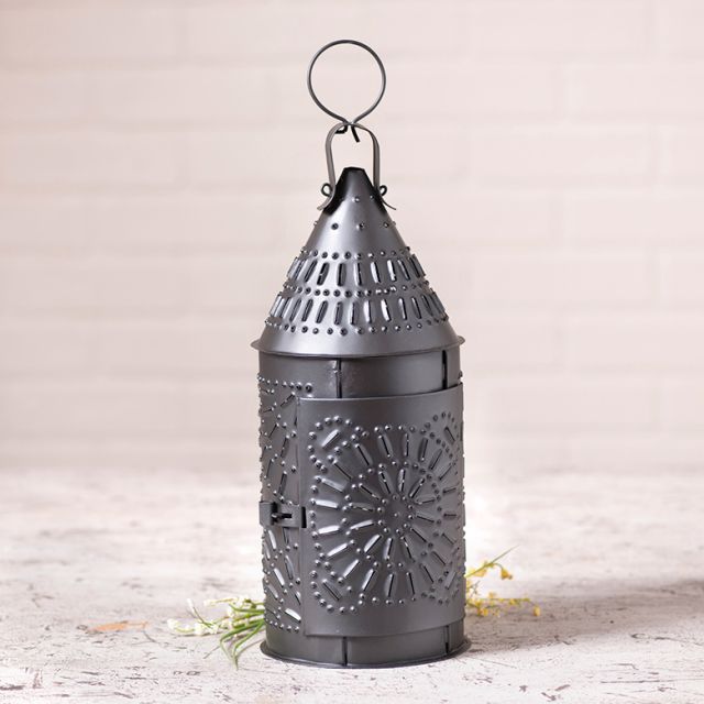 15-Inch Primitive Lantern in Smokey Black