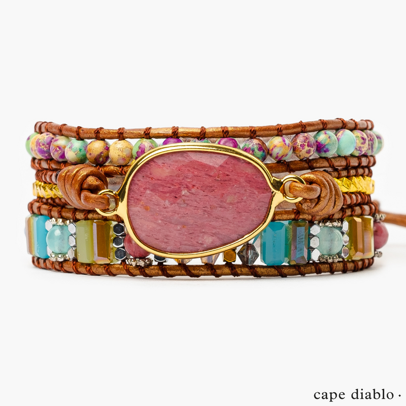 Healing Rhodochrosite Wrap Bracelet by Cape Diablo
