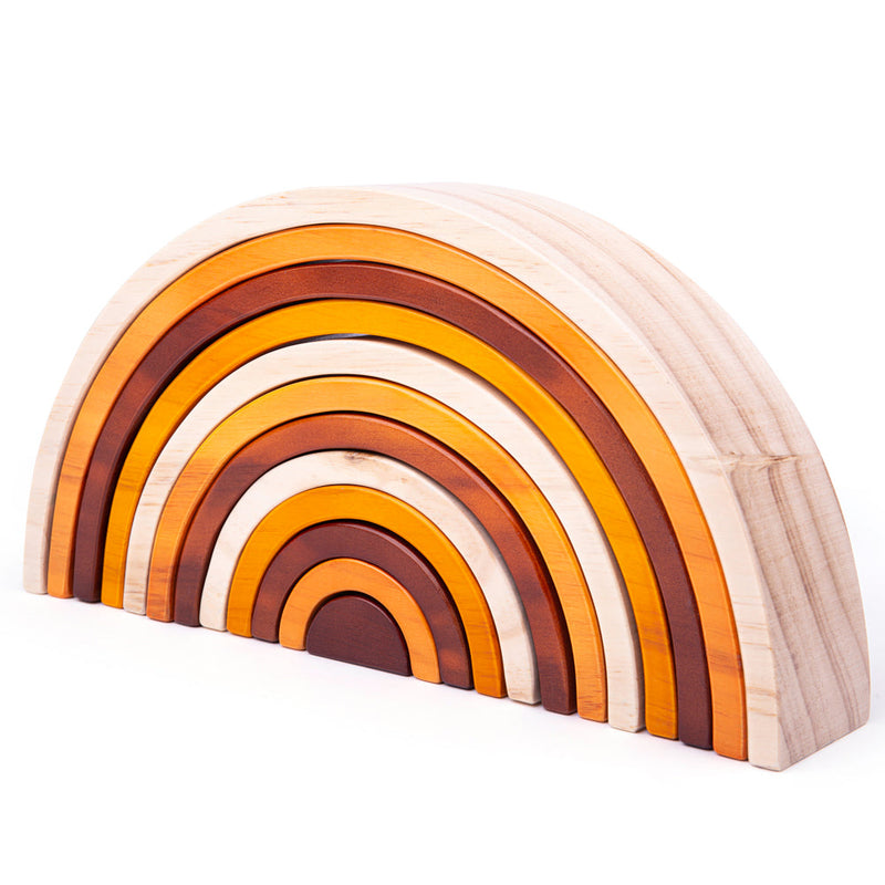 Natural Wooden Stacking Rainbow - Large by Bigjigs Toys US