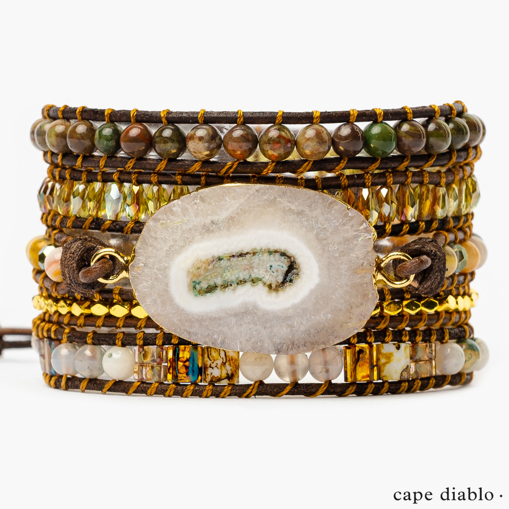 Moonlight Goddess Agate Wrap Bracelet by Cape Diablo