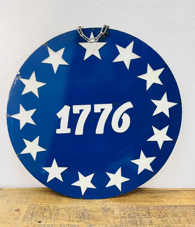 Round Metal Wall Sign 1776