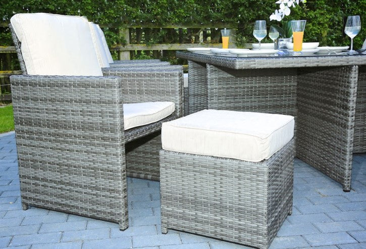 Gray 11 Piece Outdoor Dining Set with Cushions