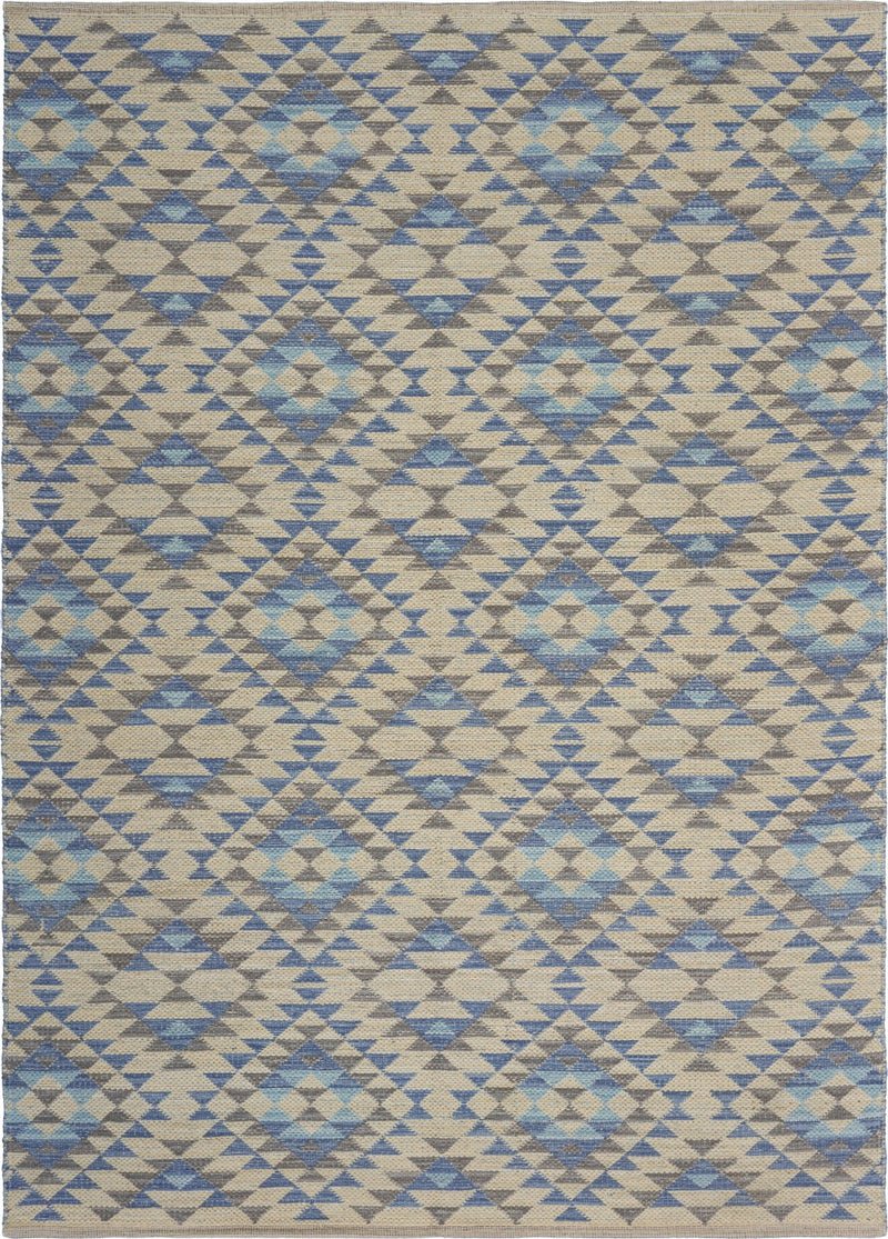 5’ x 7’ Blue Decorative Lattice Area Rug