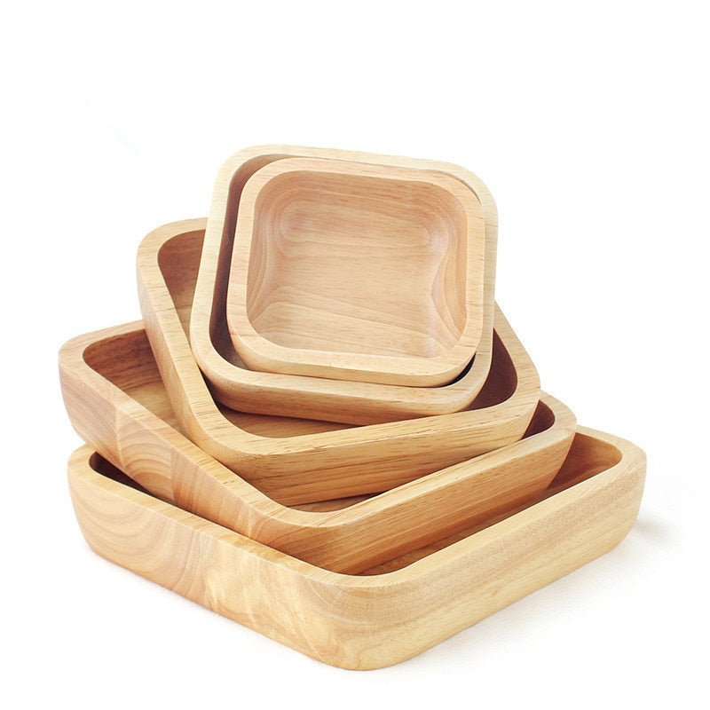 Japanese rubber wood square plate