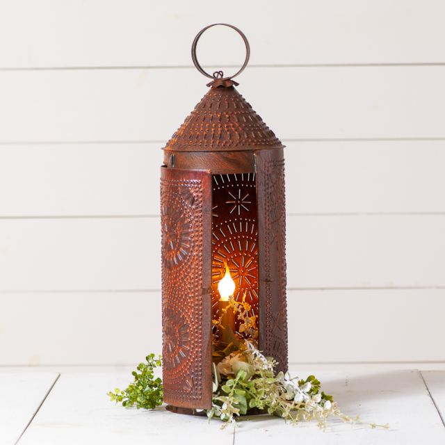 22-Inch Chimney Lantern in Rustic Tin