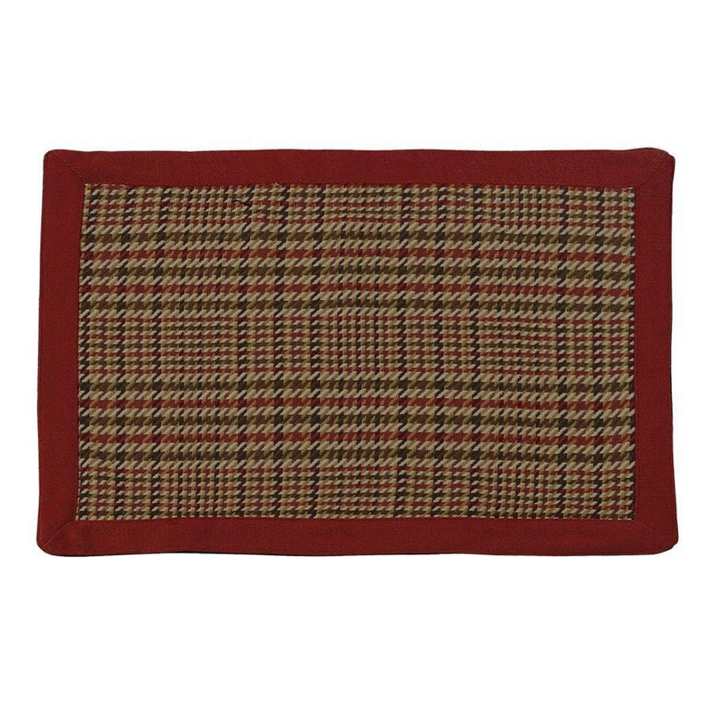 BAYFIELD 4PC PLACEMAT SET, BURGUNDY HOUNDSTOOTH