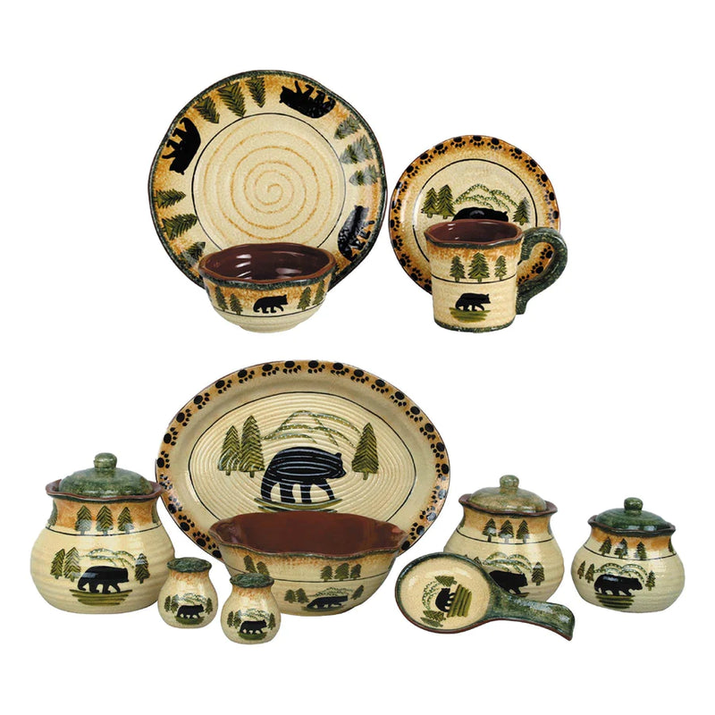 BEAR 24PC DINNERWARE AND CANISTER SET
