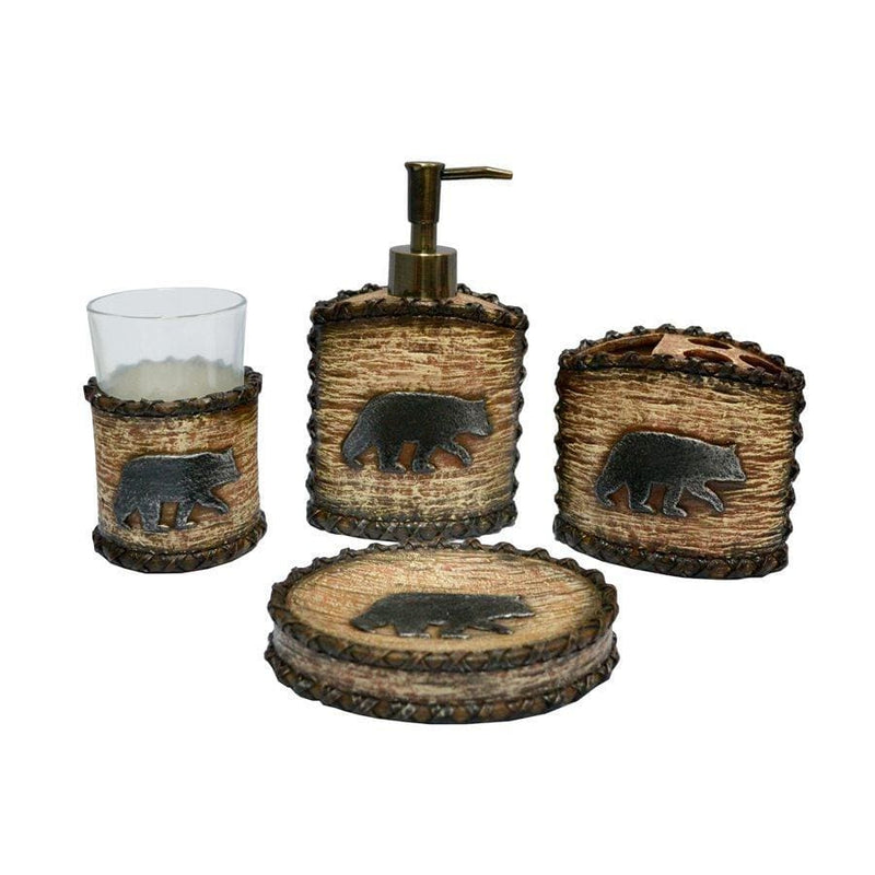 BEAR 9PC BATH ACCESSORY AND CLEARWATER PINES TOWEL SET