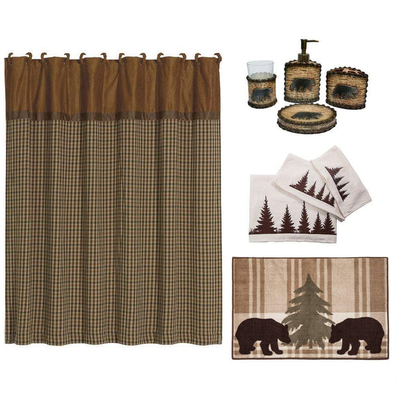 BEAR 9PC BATH ACCESSORY AND CLEARWATER PINES TOWEL SET