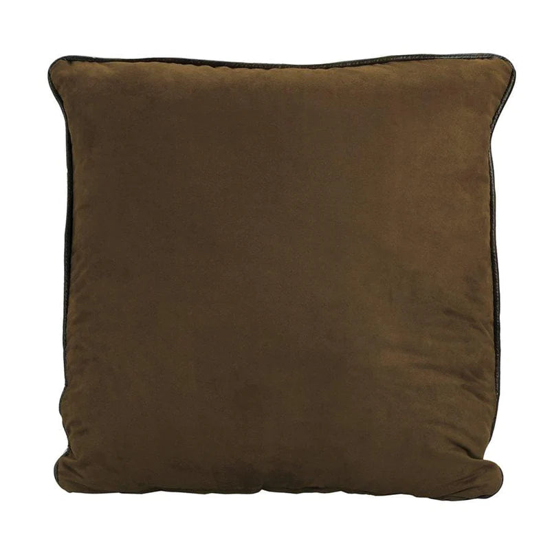 BROWN FAUX SUEDE/LEATHER REVERSIBLE EURO SHAM