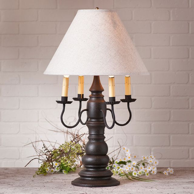 Bradford Lamp in Americana Black with Linen Ivory Shade