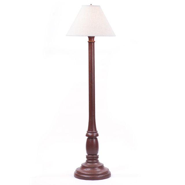 Brinton Floor Lamp in Plantation Red with Linen Ivory Shade