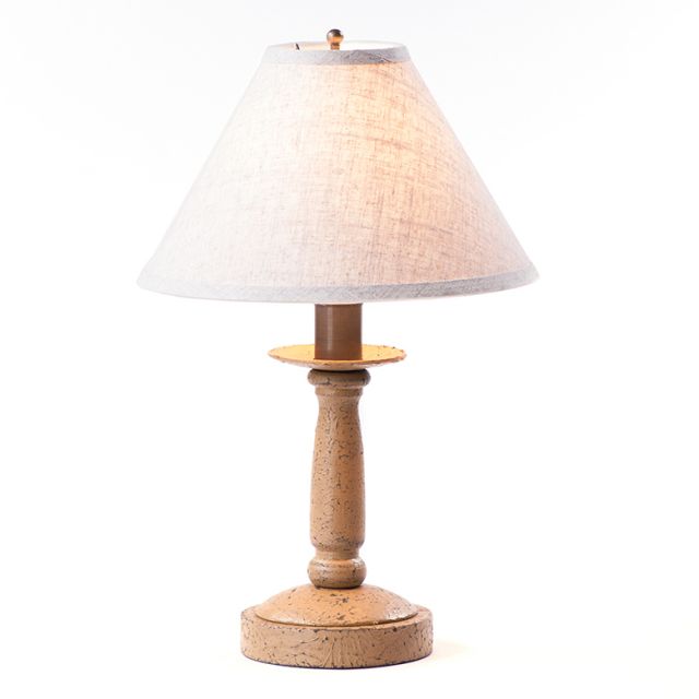 Butcher Lamp in Americana Pearwood with Linen Ivory Shade