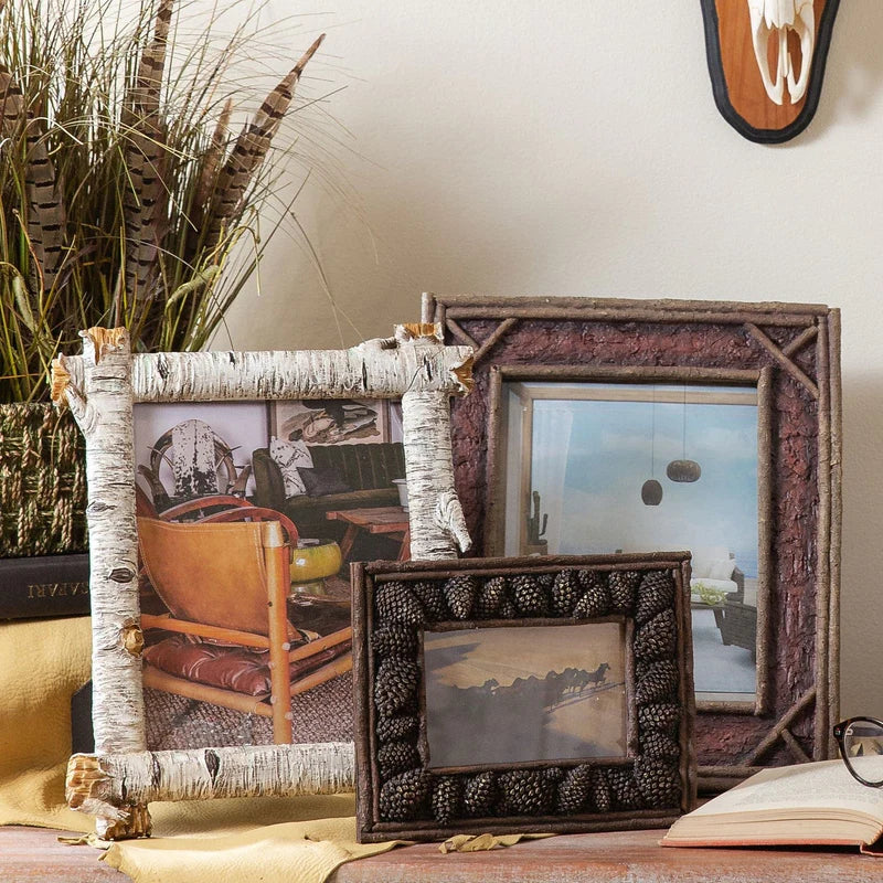 CARVED PINE CONE PICTURE FRAME Rustics for Less