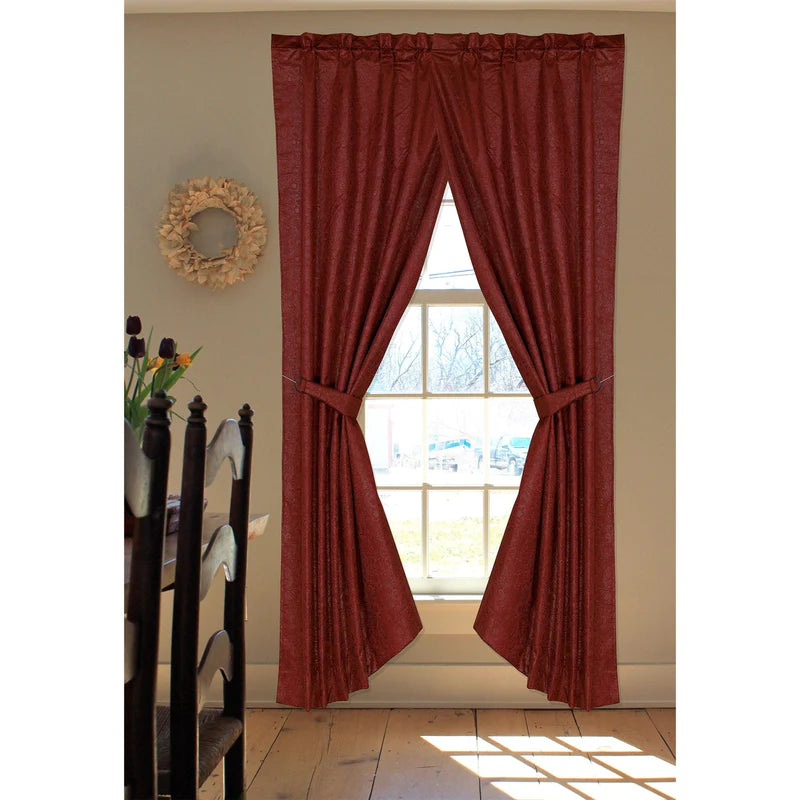 CHEYENNE RED FAUX LEATHER SINGLE PANEL CURTAIN