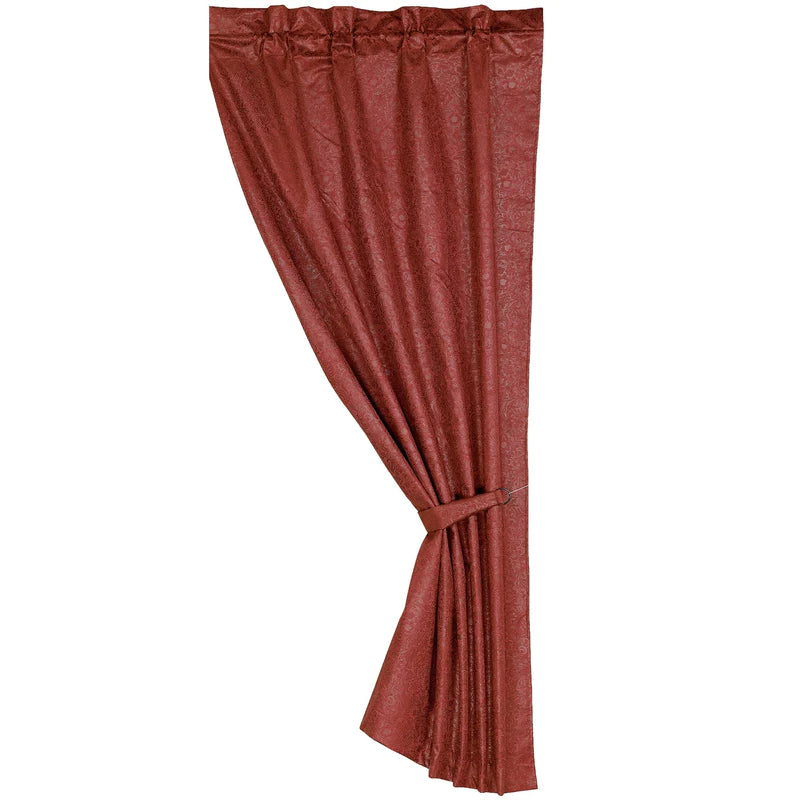 CHEYENNE RED FAUX LEATHER SINGLE PANEL CURTAIN