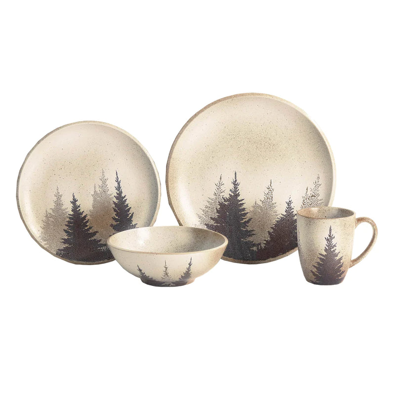CLEARWATER PINES 19PC DINNERWARE AND CANISTER SET