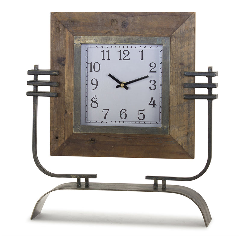 Rustic Clock on Stand