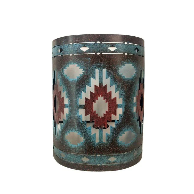COLORFUL AZTEC RUSTIC SOUTHWESTERN WALL SCONCE