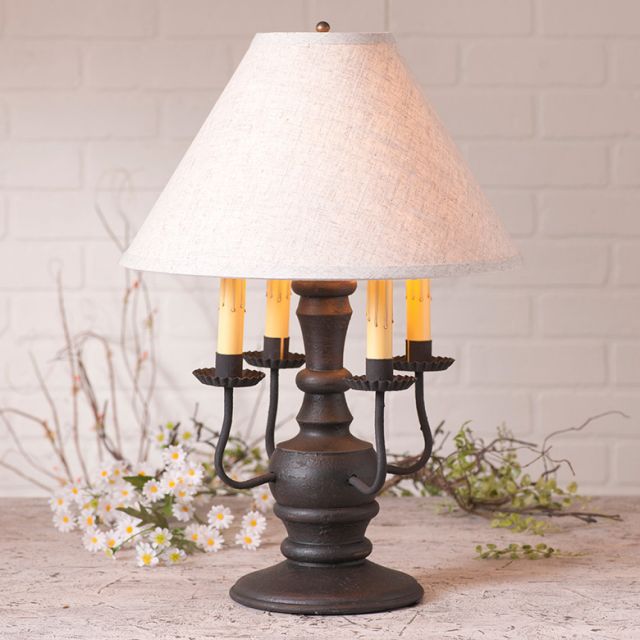 Cedar Creek Lamp in Americana Black with Linen Ivory Shade