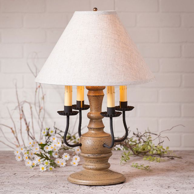 Cedar Creek Lamp in Americana Pearwood with Linen Ivory Shade