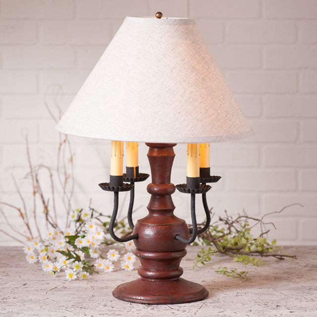 Cedar Creek Lamp in Americana Red with Linen Ivory Shade