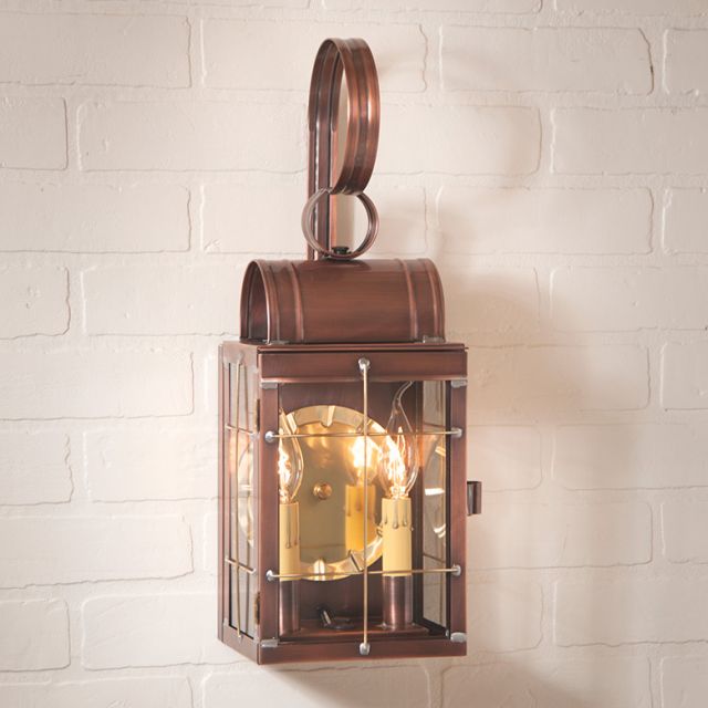 Double Wall Lantern in Antique Copper