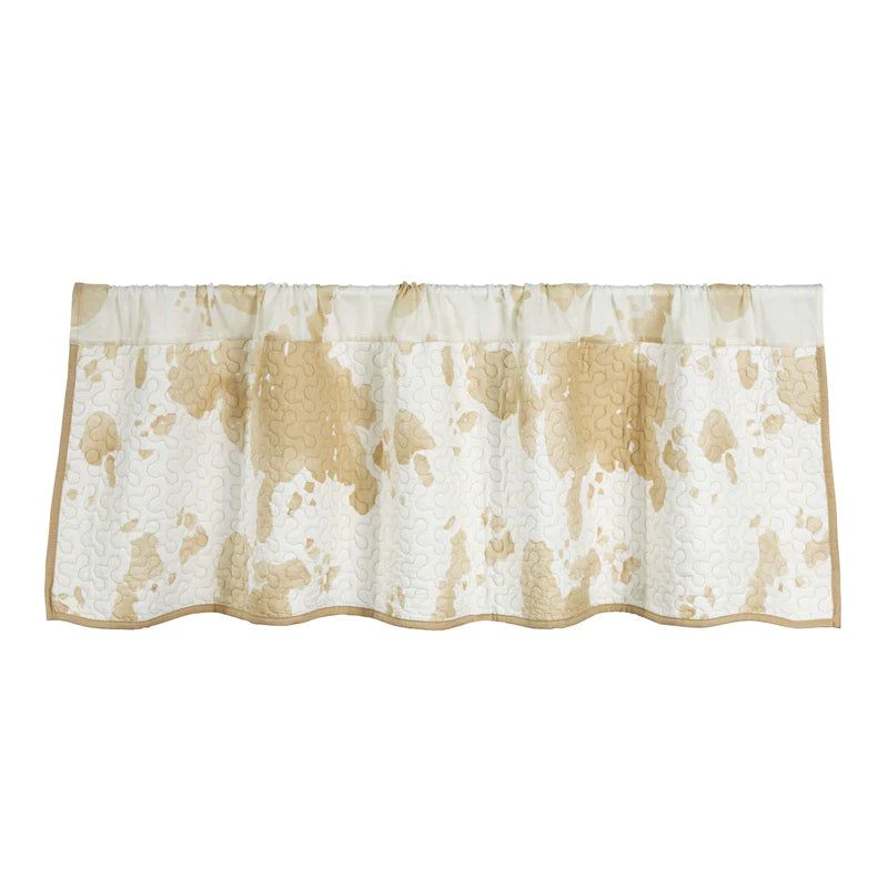 ELSA COWHIDE REVERSIBLE QUILTED VALANCE, LIGHT TAN