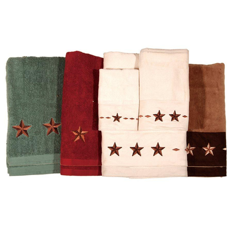 EMBROIDERED STAR 3PC TOWEL SET