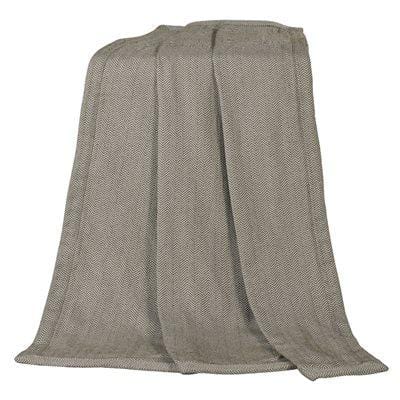 FAIRFIELD HERRINGBONE TAUPE THROW BLANKET