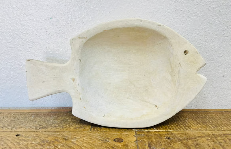 Fish Wood Bowl True White